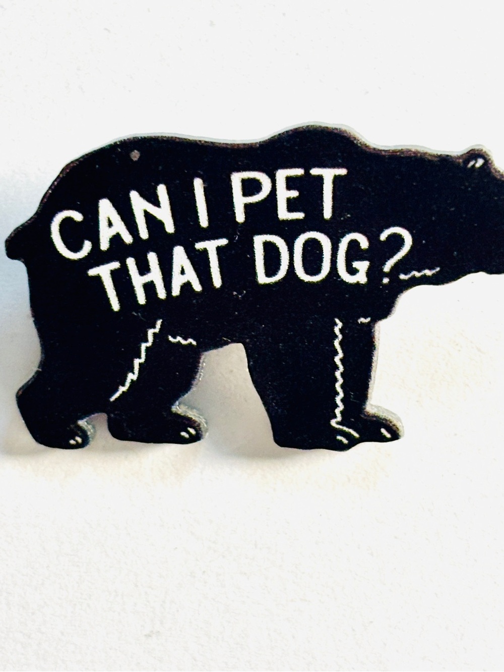 Can I Pet That Dog Acrylic Unisex Brooch, NWT